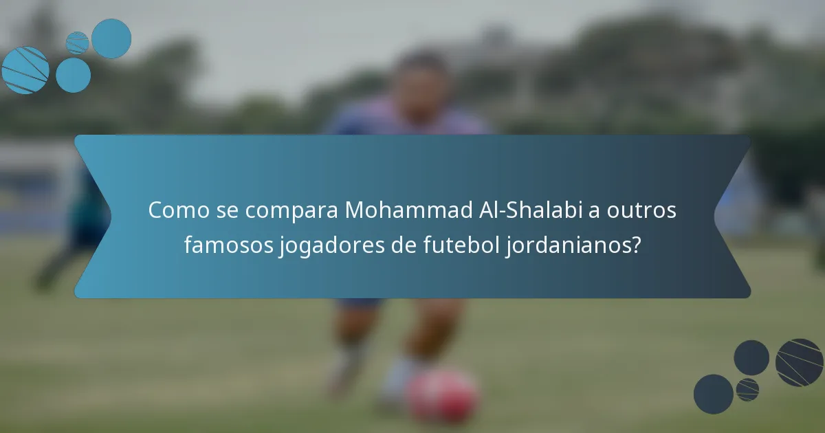 Como se compara Mohammad Al-Shalabi a outros famosos jogadores de futebol jordanianos?