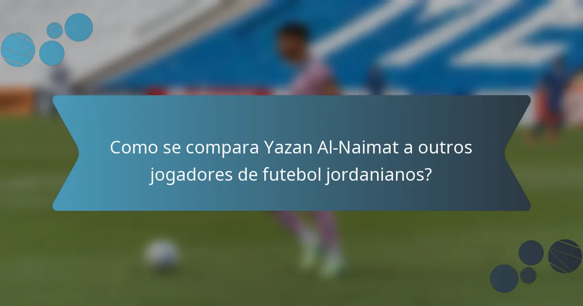 Como se compara Yazan Al-Naimat a outros jogadores de futebol jordanianos?