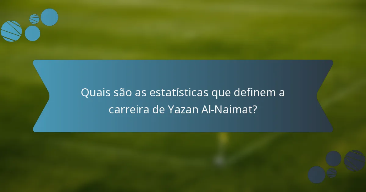 Quais são as estatísticas que definem a carreira de Yazan Al-Naimat?