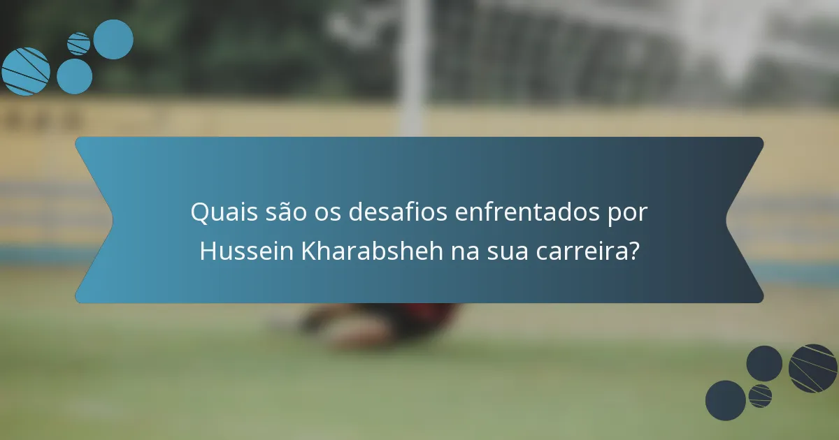 Quais são os desafios enfrentados por Hussein Kharabsheh na sua carreira?