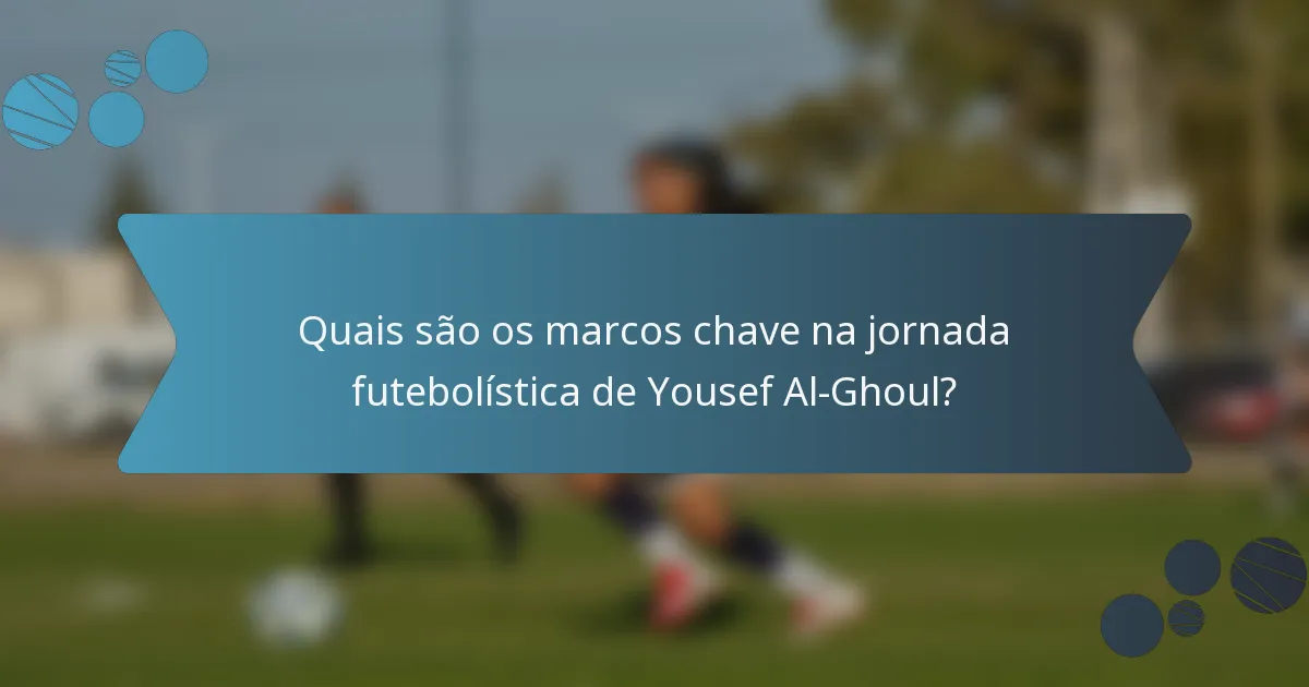 Quais são os marcos chave na jornada futebolística de Yousef Al-Ghoul?