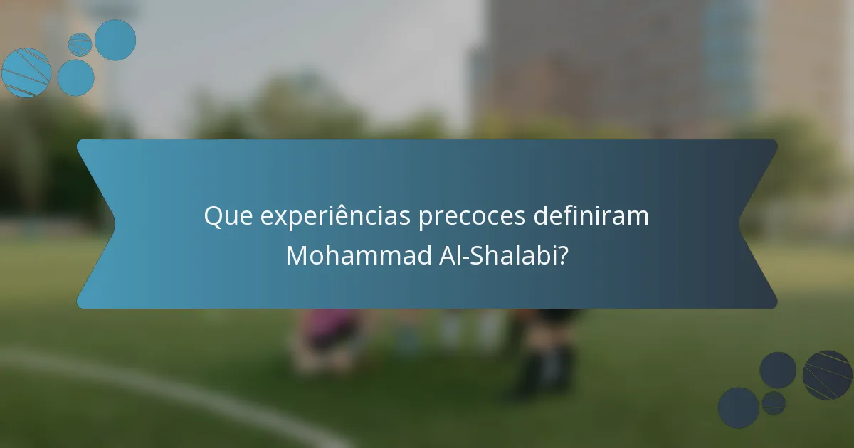 Que experiências precoces definiram Mohammad Al-Shalabi?